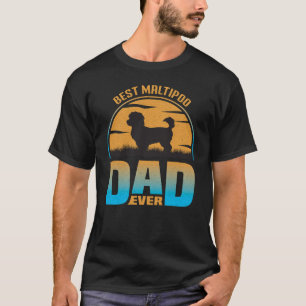 Bester Maltipoo-Vater je Vintager Retro-Dog-Vater T-Shirt