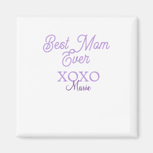 bester Mama ever xoxo Name lila stilvoll Muttertag Magnet