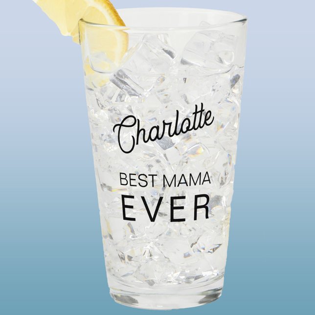 Bester Mama-jemals-Personalisierter Name Glas (Personalized Best Mama Ever glass tumbler)