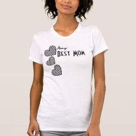 BESTER MAMA Name-gemusterte Herzen T-Shirt