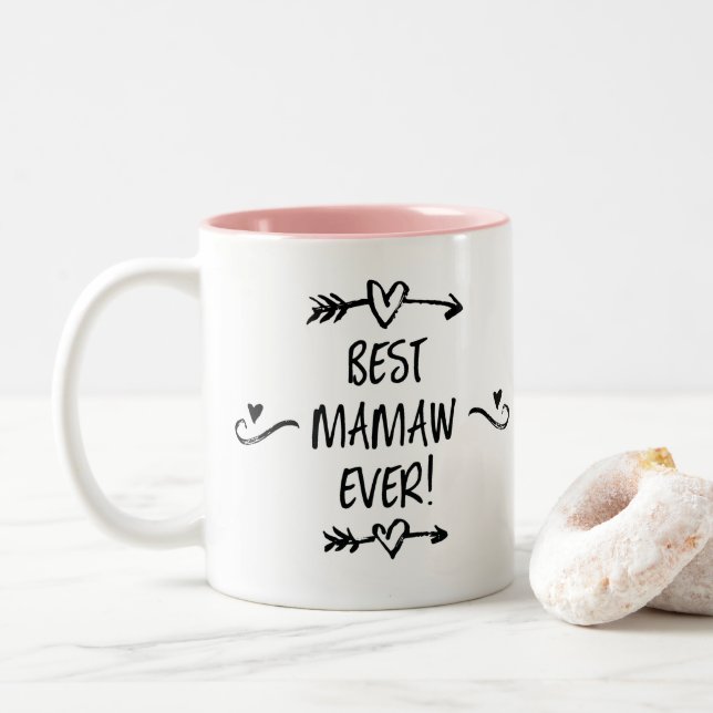 Bester Mamaw aller Zeiten Zweifarbige Tasse (Mit Donut)