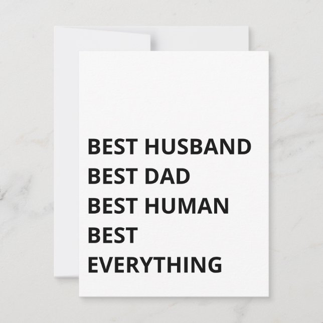 Bester Mann. Der beste Vater. Das beste Mensch. Be Feiertagskarte (Vorderseite)