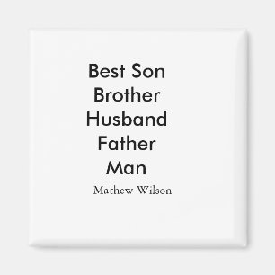 Bester Mann Sohn Ehemann Vater Zitate Name Text Magnet