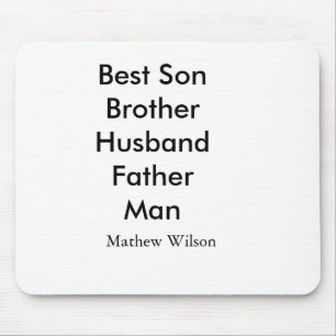 Bester Mann Sohn Ehemann Vater Zitate Name Text Mousepad