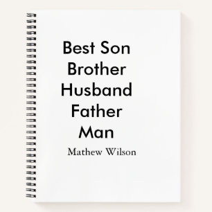 Bester Mann Sohn Ehemann Vater Zitate Name Text Notizbuch