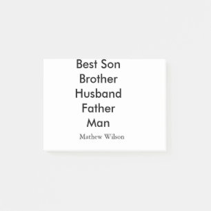 Bester Mann Sohn Ehemann Vater Zitate Name Text Post-it Klebezettel