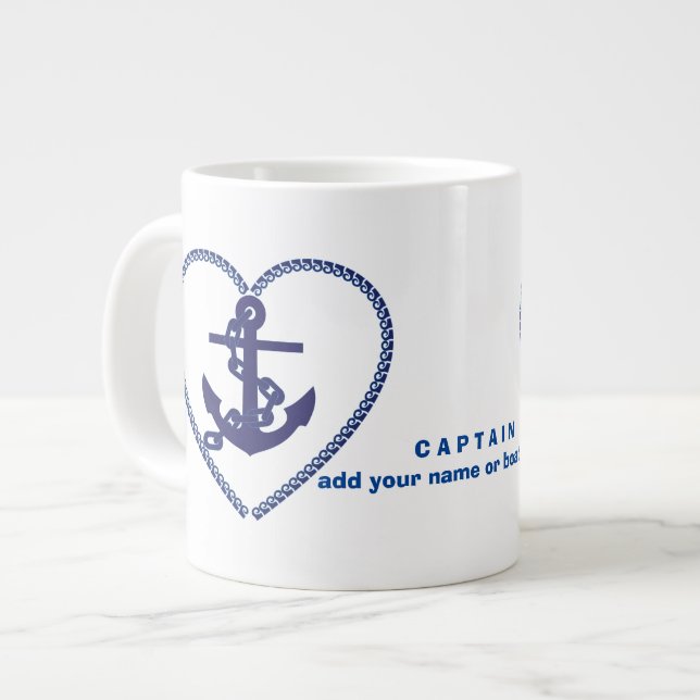 Bester Marinekapitän und bester Seemann Jumbo-Tasse (Vorderseite Links)