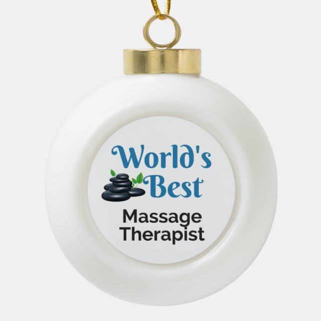 Bester Massagetherapeut der Welt Keramik Kugel-Ornament (Vorderseite)