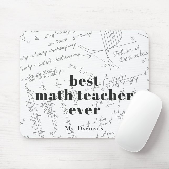 Bester Mathematiklehrer | Matt Formel Monogram Mousepad (Mit Mouse)