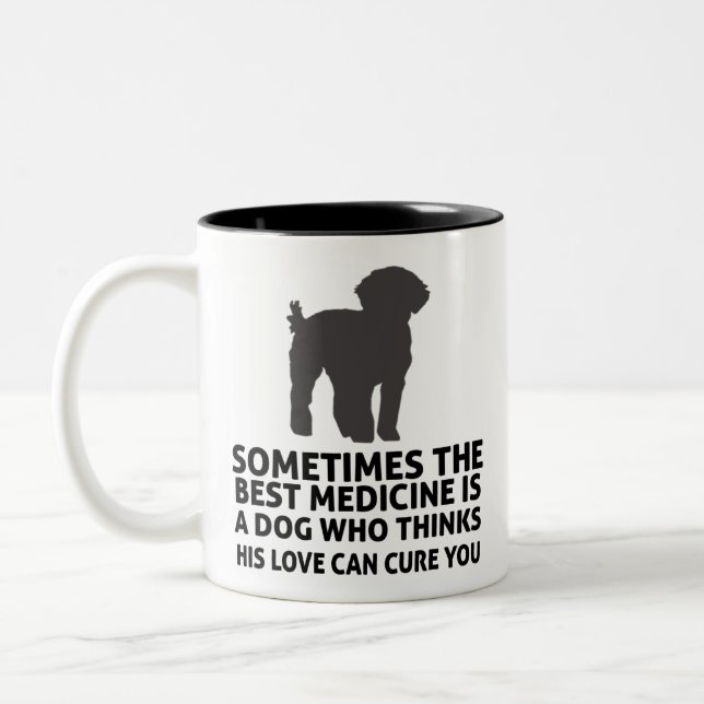 Bester medizinischer Doodle Service Hund 11 oz. Ta Zweifarbige Tasse (Links)