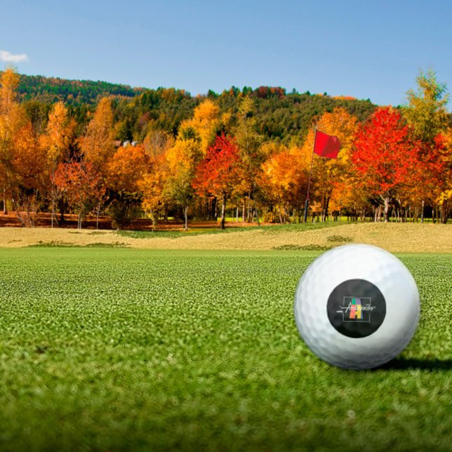 Bester mit Monogramm Anfangsbuchstabe schwarz Golfball (Von Creator hochgeladen)