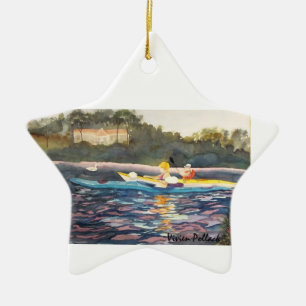 Bester Momentkajak der Verzierungs-Natur Keramikornament