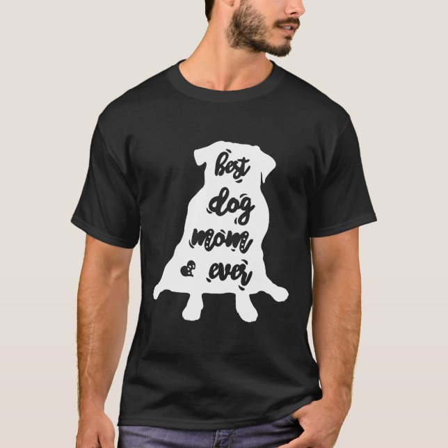 Bester Mops Hund Mama Mutterschenk T-Shirt (Vorderseite)