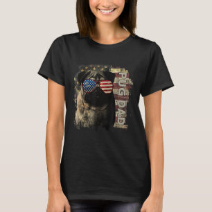 Bester Mops Vater am 4. Juli Mops der amerikanisch T-Shirt