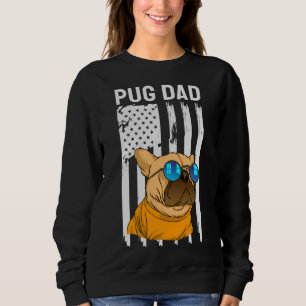 Bester Mops Vater je Amerikanische FlaggenSonnenbr Sweatshirt