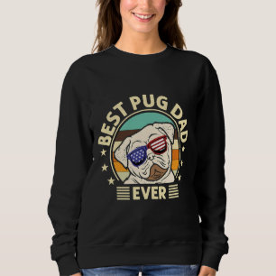 Bester Mops Vater je Liebe Doggies Retro Vintag Ni Sweatshirt