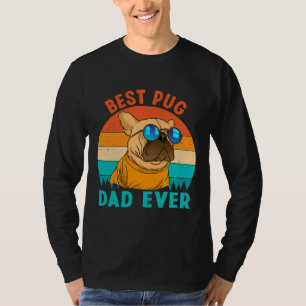 Bester Mops Vater je Liebe Doggies Retro Vintag Ni T-Shirt