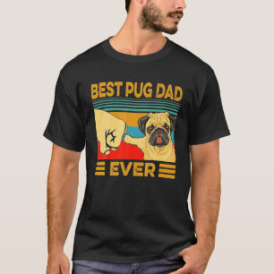 Bester Mops Vater je Retro Vintager Hundeübergang T-Shirt