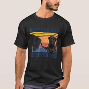 Bester Mops Vater je Schwarz Version Vintag Pater  T-Shirt