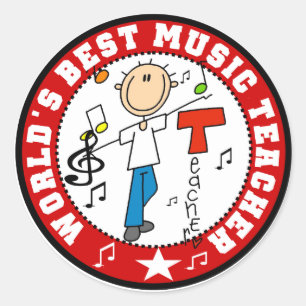 Bester Musiklehrer der Welt Runder Aufkleber