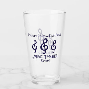 Bester Musiklehrer Glasbecher Glas