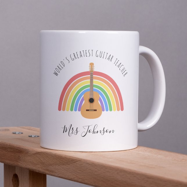 Bester Musiklehrer Regenbogen Individuelles Dankes Kaffeetasse (Von Creator hochgeladen)