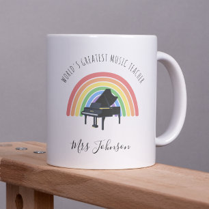 Bester Musiklehrer Regenbogen Individuelles Dankes Kaffeetasse