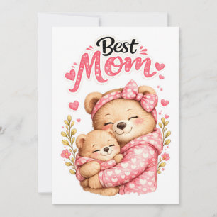 Bester-Mutter-aller-Zeiten-Bär-Design Süße Mutter  Karte