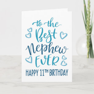 Bester Neffe Aller Zeiten 11. Geburtstag-Typografi Karte