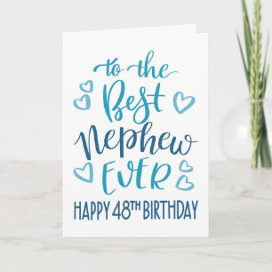 Bester Neffe Aller Zeiten 48. Geburtstag Typografi Karte