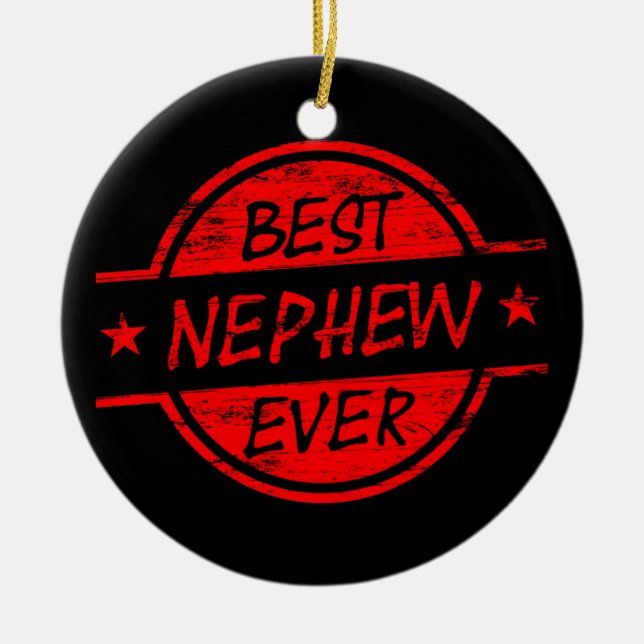 Bester Neffe überhaupt rot Keramikornament (Vorne)
