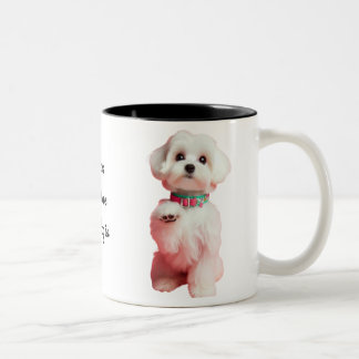 Bester Niedlicher maltesischer Hund, kundenspezifi Zweifarbige Tasse