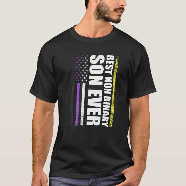 Bester Non-Binary-Son je Lgbt-Gay Pride T-Shirt (Vorderseite)