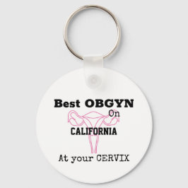 Bester OBGYN auf Stadt- oder Städtename Gynekologe Schlüsselanhänger
