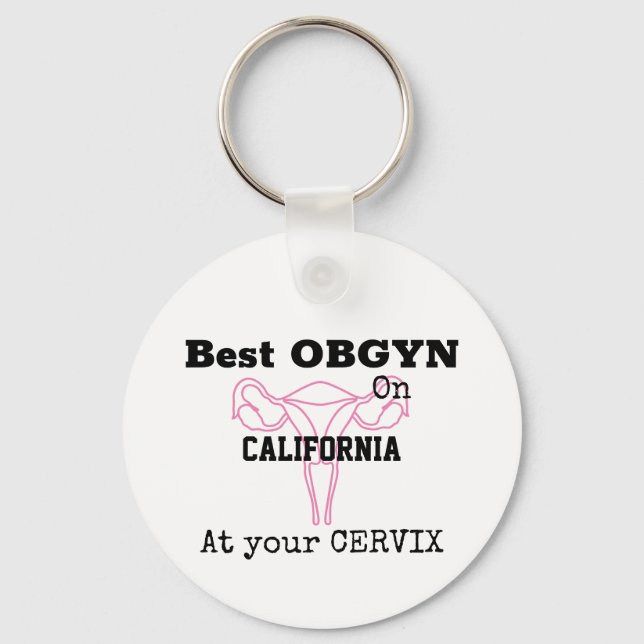 Bester OBGYN auf Stadt- oder Städtename Gynekologe Schlüsselanhänger (Vorderseite)