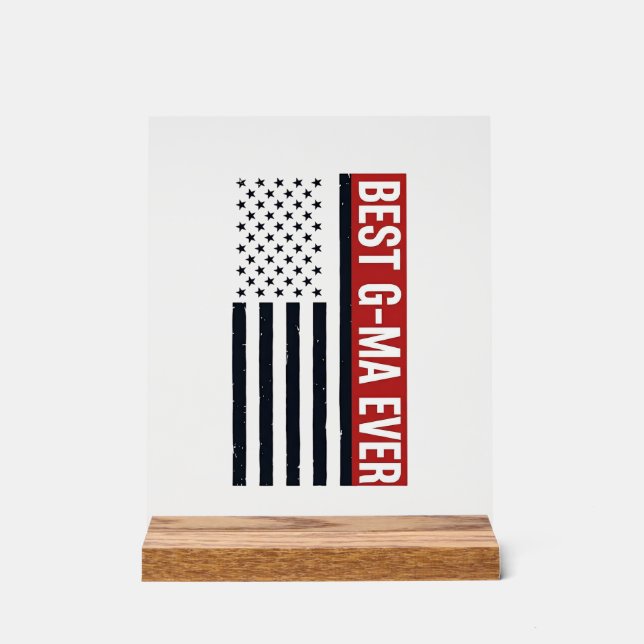 Bester Oma Aller Patriotic Flag Vector Design_1 Acrylschild (Vorderseite)