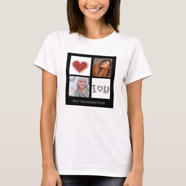 Bester Oma Foto Collage T - Shirt (Vorderseite)