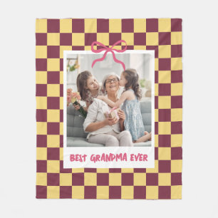 Bester Oma-Geburtstagsgeschenk-Checkered mit indiv Fleecedecke