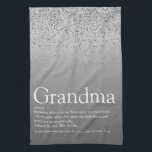 Bester Oma Großmutter Definition Silberner Glitzer Geschirrtuch<br><div class="desc">Personalisieren Sie für Ihre spezielle Oma,  Großmutter,  Granny,  Nan,  Nanny oder Abuela,  um ein einzigartiges Geschenk für Geburtstage,  Weihnachten,  Muttertag oder jeden Tag,  den Sie gewollt,  um zu zeigen,  wie viel sie zu Ihnen bedeutet. Eine perfekte Art,  ihr zu zeigen,  wie phantastisch sie jeden Tag ist. von Thisisnotme© entwickelt</div>