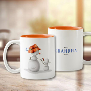 Bester Oma Schneemann Winter Aller Zeiten Zweifarbige Tasse