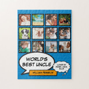 Bester Onkel 12 Foto Blau Lustiges Comic Buch Mode Puzzle