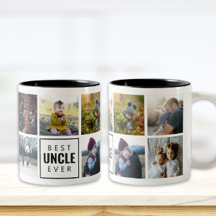 Bester ONKEL Aller Zeiten Individuelle Fototasse Zweifarbige Tasse