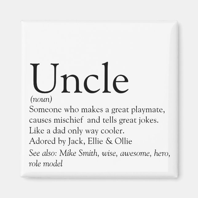 Bester Onkel der Welt, Funcle-Definition Magnet (Vorne)