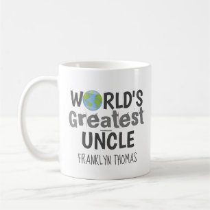 Bester Onkel der Welt, süßer personalisierter Plan Kaffeetasse