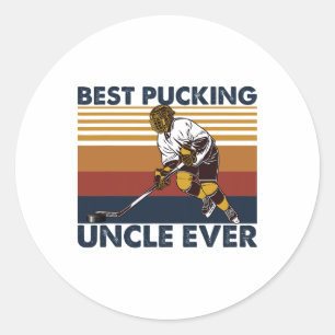 Bester Onkel Ever Lustiger Hockey-Onkel-Spruch Runder Aufkleber