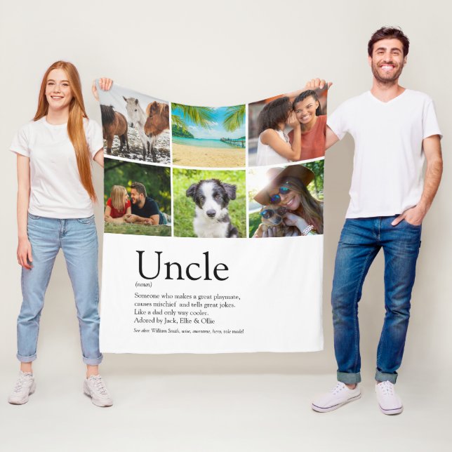 Bester Onkel, Funcle Definition 6-Foto-Spaß Fleecedecke (Beispiel)