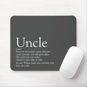 Bester Onkel Funcle Definition Modern Grau Mousepad