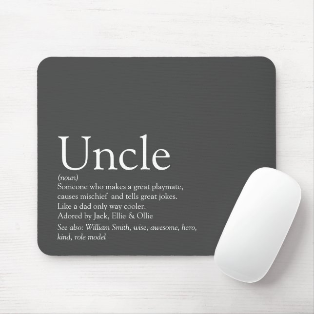 Bester Onkel Funcle Definition Modern Grau Mousepad (Mit Mouse)