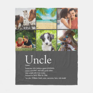 Bester Onkel Funcle Definition Spaß 6 Foto Grau Fleecedecke