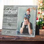 Bester Onkel je Geschenk Foto Rustikales graues Ho Fotoplatte<br><div class="desc">Ein einfaches und unvergessliches Geschenk für den neuen Onkel personalisiert mit seinem Lieblings-Foto mit Nichte oder Neffe.</div>